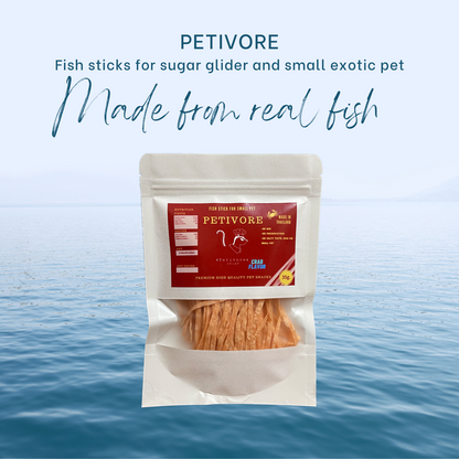 PETIVORE Crab Flavor - Premium Fish Snack for Sugar Glider and Small Exotic Pet - Made from Real Fish - Yummy Treats, Snacks and Food (35g)