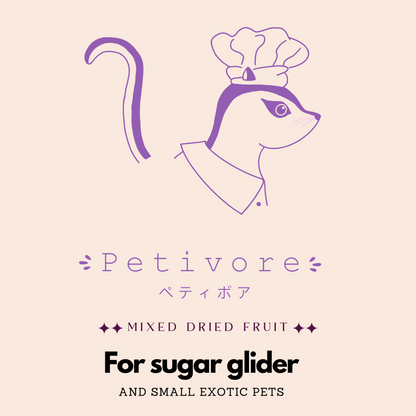 PETIVORE Premium Mixed Dried Fruit & Vegetable for Sugar Glider and Small Exotic Pet - Made with Fruits - Happy Treats, Snacks and Food (35g)