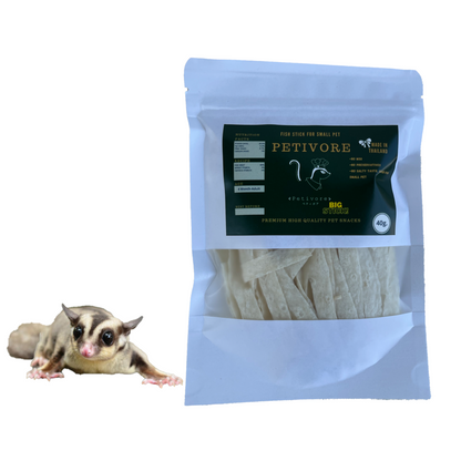 PETIVORE Big Bite - Fish Snack for Sugar Glider and Small Exotic Pet - Made from Real Fish - Treats, Snacks and Food (40g)