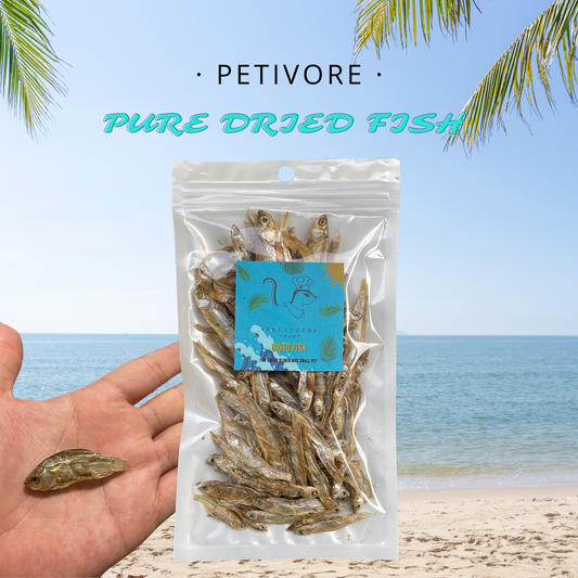 PETIVORE Premium Dried Fish, 100% Natural - for Sugar Glider, Hamster, Chinchillas, Marmoset, and Other Small Exotic Pet Treats (20g.)